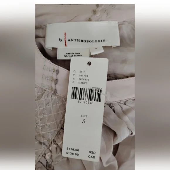 Anthropologie Sarabeth Textured Button Down Blouse Size S Pink Oversized - Picture 5 of 6